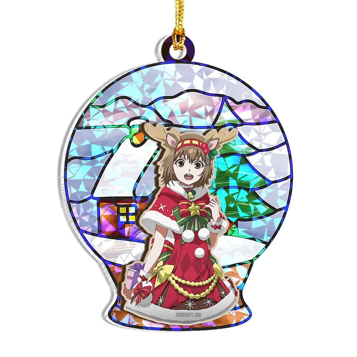 Hinami Fueguchi Tokyo Ghoul Wood Shattered Glass Hologram Ornament