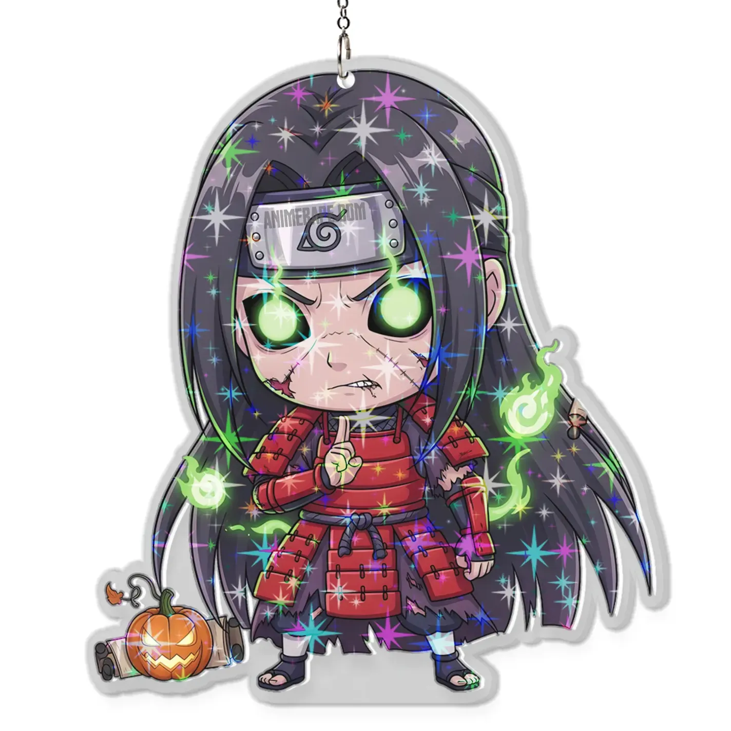 Custom name Madara Uchiha Naruto Hologram Starbust Broken Glass Ornament
