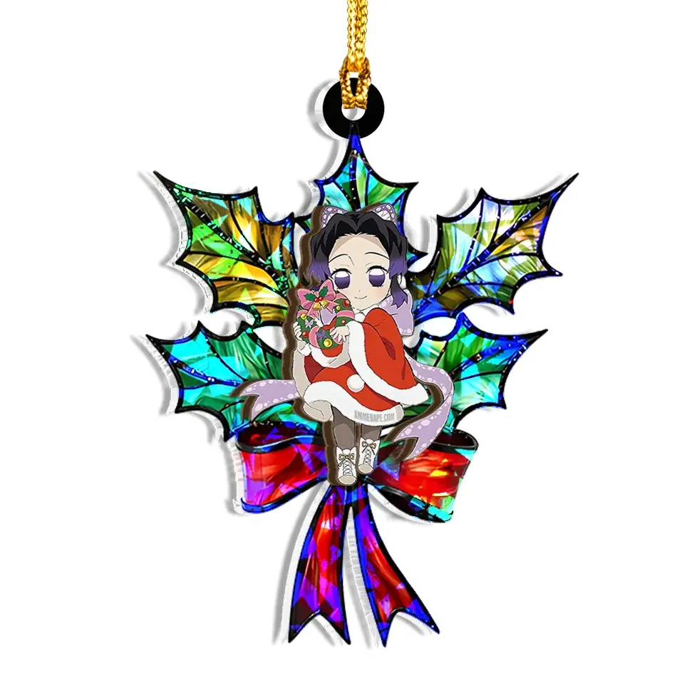 Shinobu Kocho Demon Slayer V1 Wood Shattered Glass Hologram Ornament