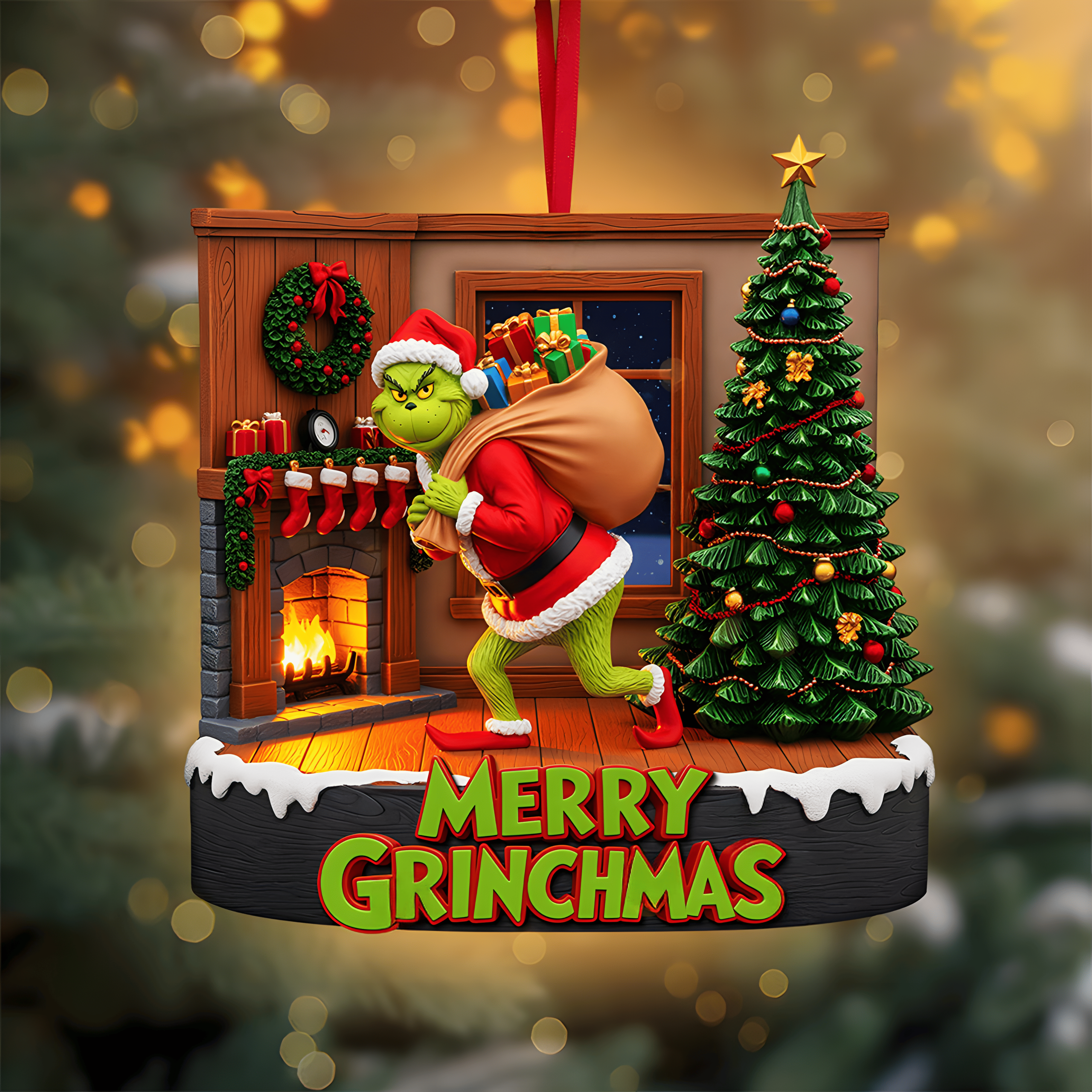 20251206-120628 A Grinchmas Gift for Everyone Custom Name Christmas Acrylic Ornament - Image 1