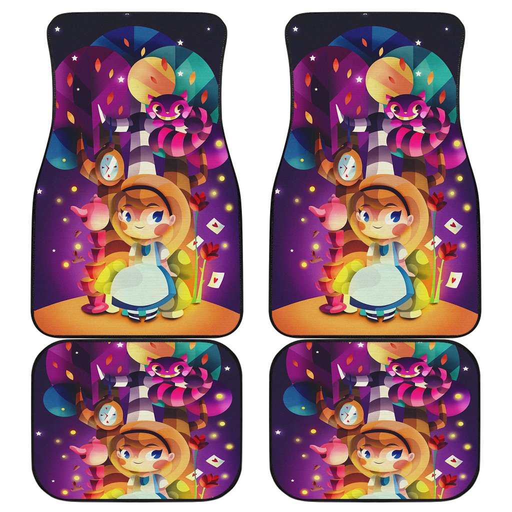Alice In Wonderland Car Mats Chibi Cartoon Style Alice In Wonderland Car Floor Mats Colorful 1 Alice In Wonderland Car Mats Chibi Cartoon Style Alice In Wonderland Car Floor Mats - Image 1