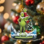 All I Want for Hugging Grinch for Couples Custom Name Christmas Acrylic Ornament
