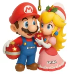 Custom Mario and Princess Peach Gift For Couples Custom Name Christmas Acrylic Ornament - Image 2