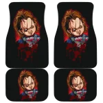 Horror Car Floor Mats - Chucky Doll With Knife Fire Car Mats