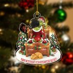 Let's Be Naughty and Save Santa The Trip Grinch for Couples Custom Name Christmas Acrylic Ornament