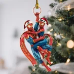 Love and Laughter, Together Forever Spiderman Custom Name Christmas Acrylic Ornament
