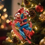 Love and Laughter, Together Forever Spiderman Custom Name Christmas Acrylic Ornament - Image 2
