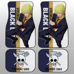 One Piece Car Mats Vinsmoke Sanji Black Leg Jolly Roger Symbol Car Floor Mats