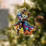 Personalized Beauty And The Beast Stained Glass Gifts for Couples Custom Name Christmas Acrylic Ornament