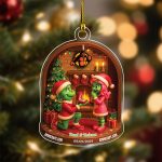 Personalized Grinch Couple Acrylic for Couples Custom Name Christmas Acrylic Ornament