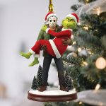 Personalized Grinch and Jason Voorhees Unique Gift for Horror Movie Fans Custom Name Christmas Acrylic Ornament