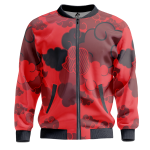 Red Aloha Akatsuki Naruto Cozy Quilt Bomber Jacket