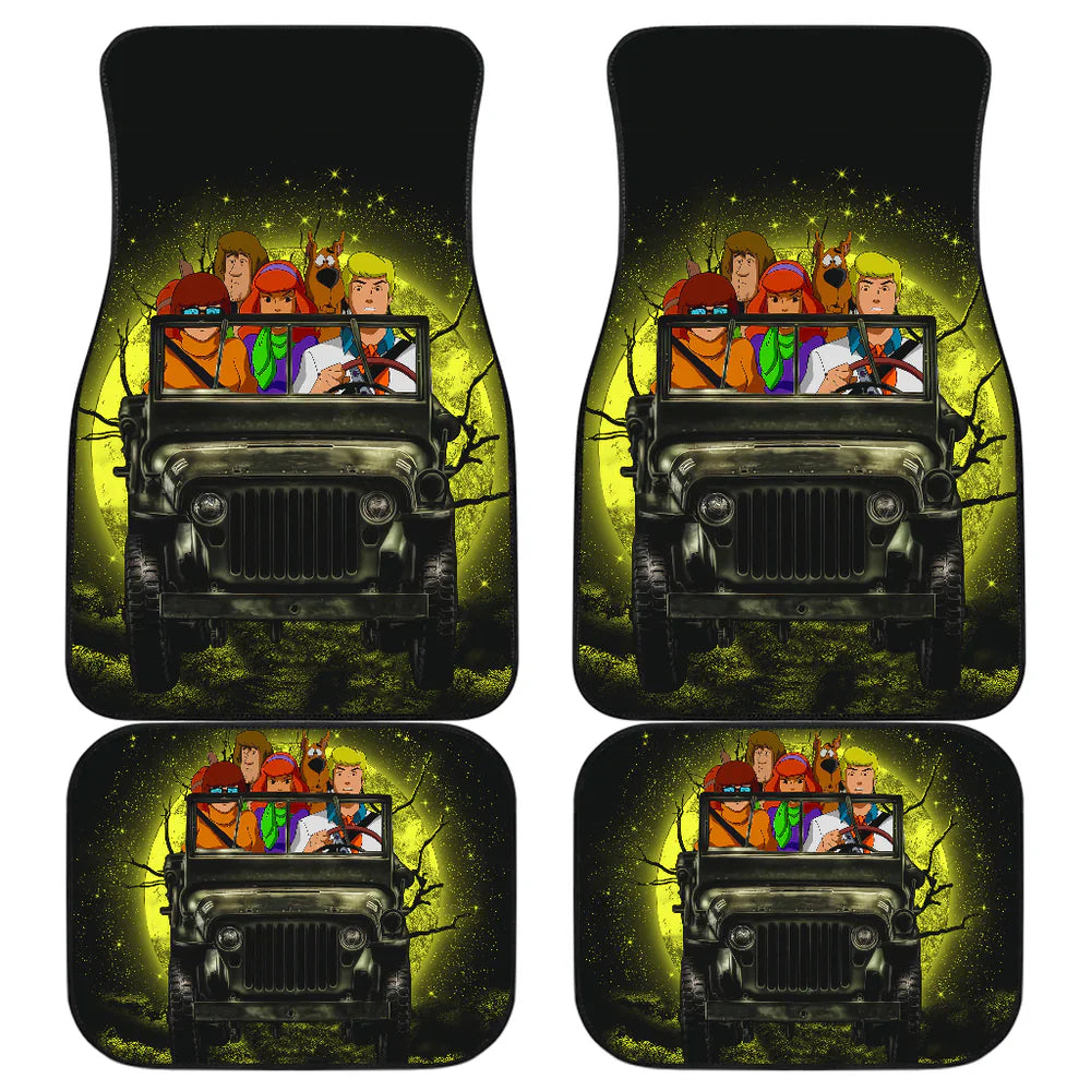 Scooby Doo Car Mats Scooby Doo Funny Drive Car Moonlight Halloween Car Floor Mats Black Yellow 1 Scooby Doo Car Mats Scooby Doo Funny Drive Car Moonlight Halloween Car Floor Mats - Image 1