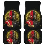 Spiderman Car Mats Spiderman Original And Black Suit Under Moonlight Car Floor Mats