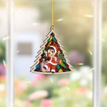 Tanjiro Kamado Demon Slayer Wood and Broken Glass Hologram Ornament - Image 2