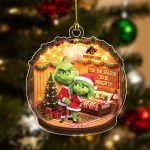 Tis the Season to Be Naughty Grinch for Couples Custom Name Christmas Acrylic Ornament