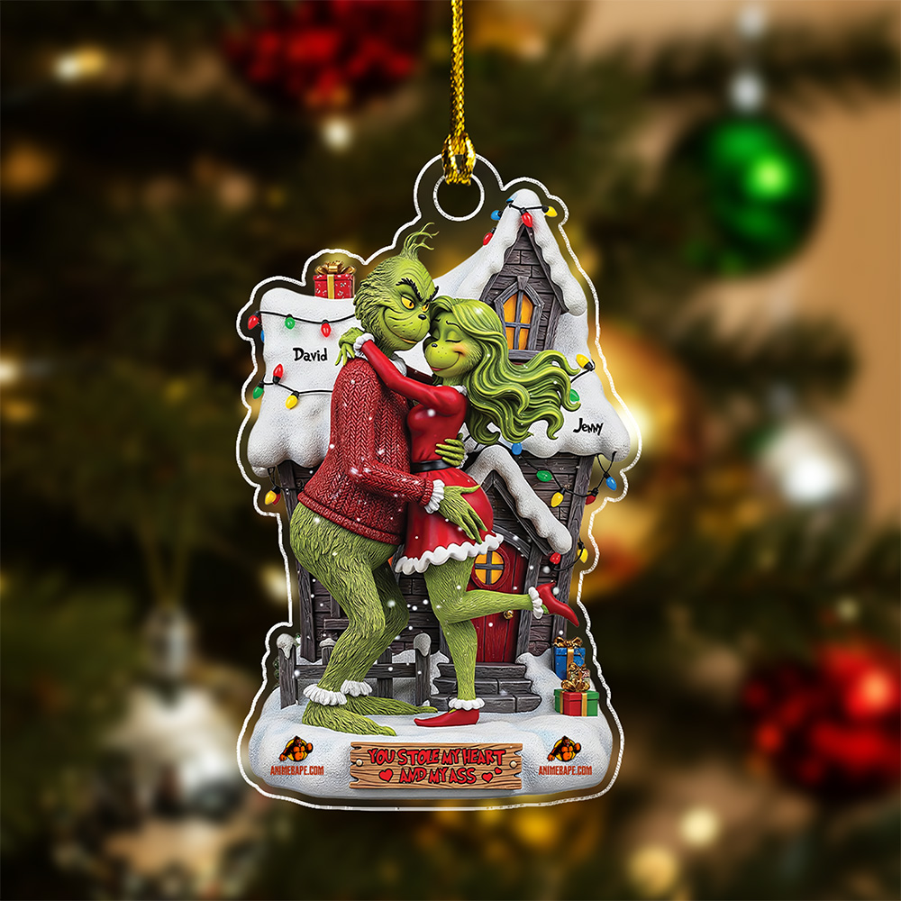 You Stole My Heart Custom Grinch for Couples Custom Name Christmas Acrylic Ornament You Stole My Heart Custom Grinch for Couples Custom Name Christmas Acrylic Ornament - Image 1