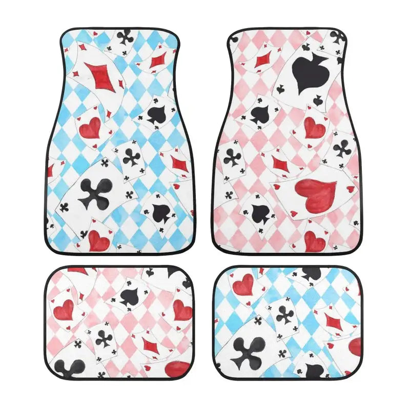 Alice In Wonderland Car Mats Alice in Wonderland Cards Pattern Car Floor Mats
