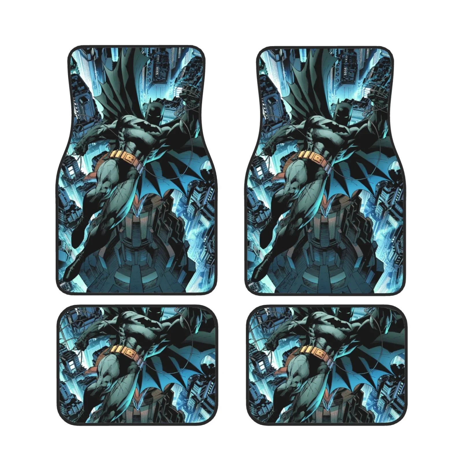 Batman Car Mats DC Batman Swinging In The City Sky Car Floor Mats