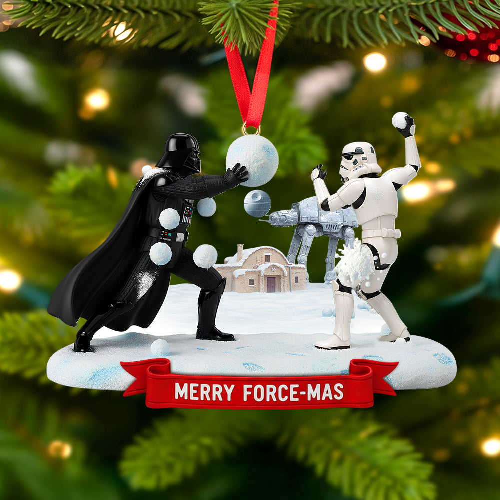 Galactic Snowball Fight Gifts for Star Wars Fans Custom Name Christmas Acrylic Ornament