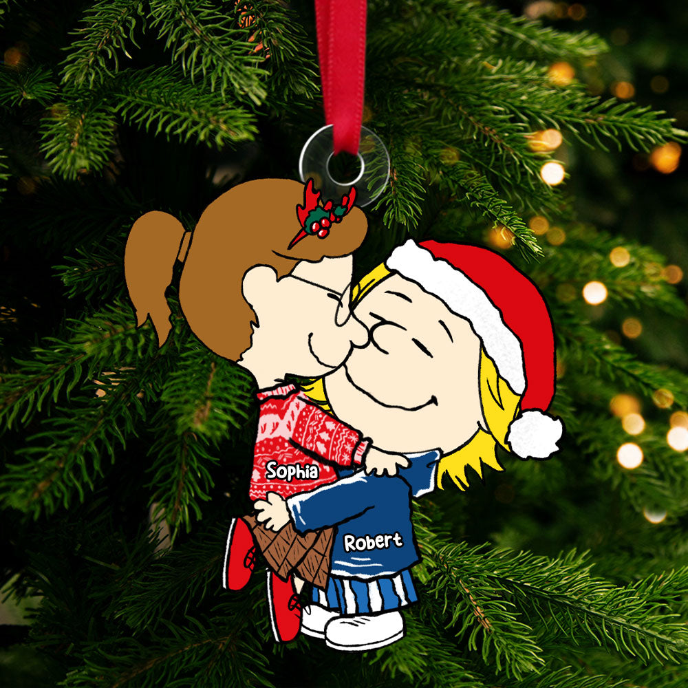 Personalized Charlie Brown Valentine's Day Gifts For Couples Custom Name Christmas Acrylic Ornament