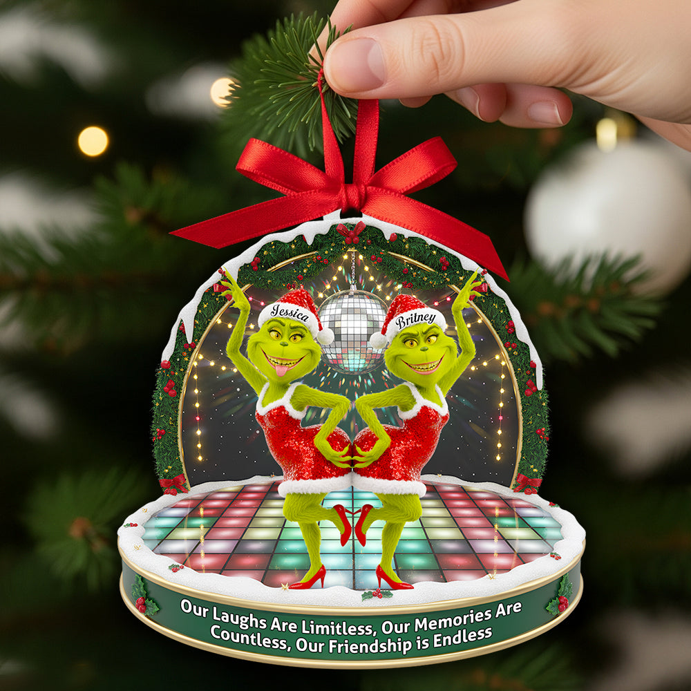 Dancing Besties A Perfect Gift for Friends Custom Name Christmas Acrylic Ornament