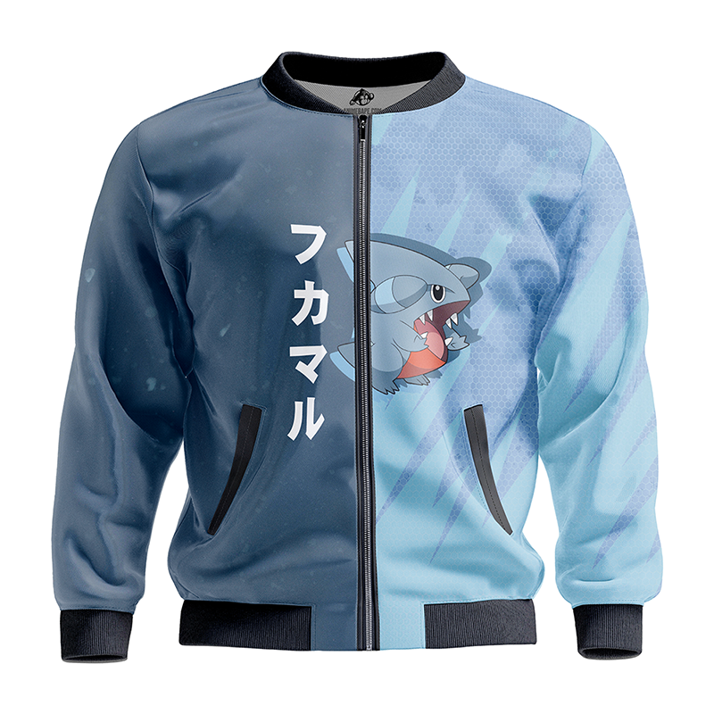Gible Attack Pokemon Cozy Quilt Bomber Jacket