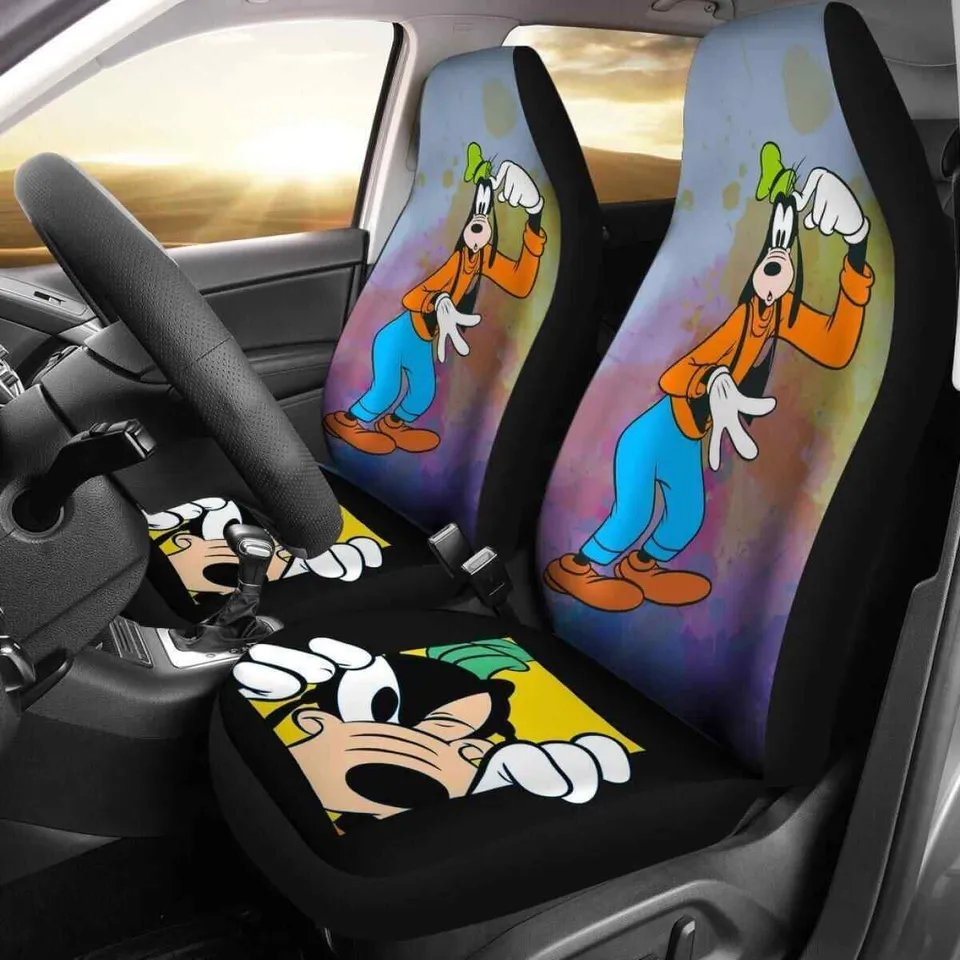 Goofy Car Seat Covers Disney Cute Funny Goofy The Dog Graphic Seat Covers