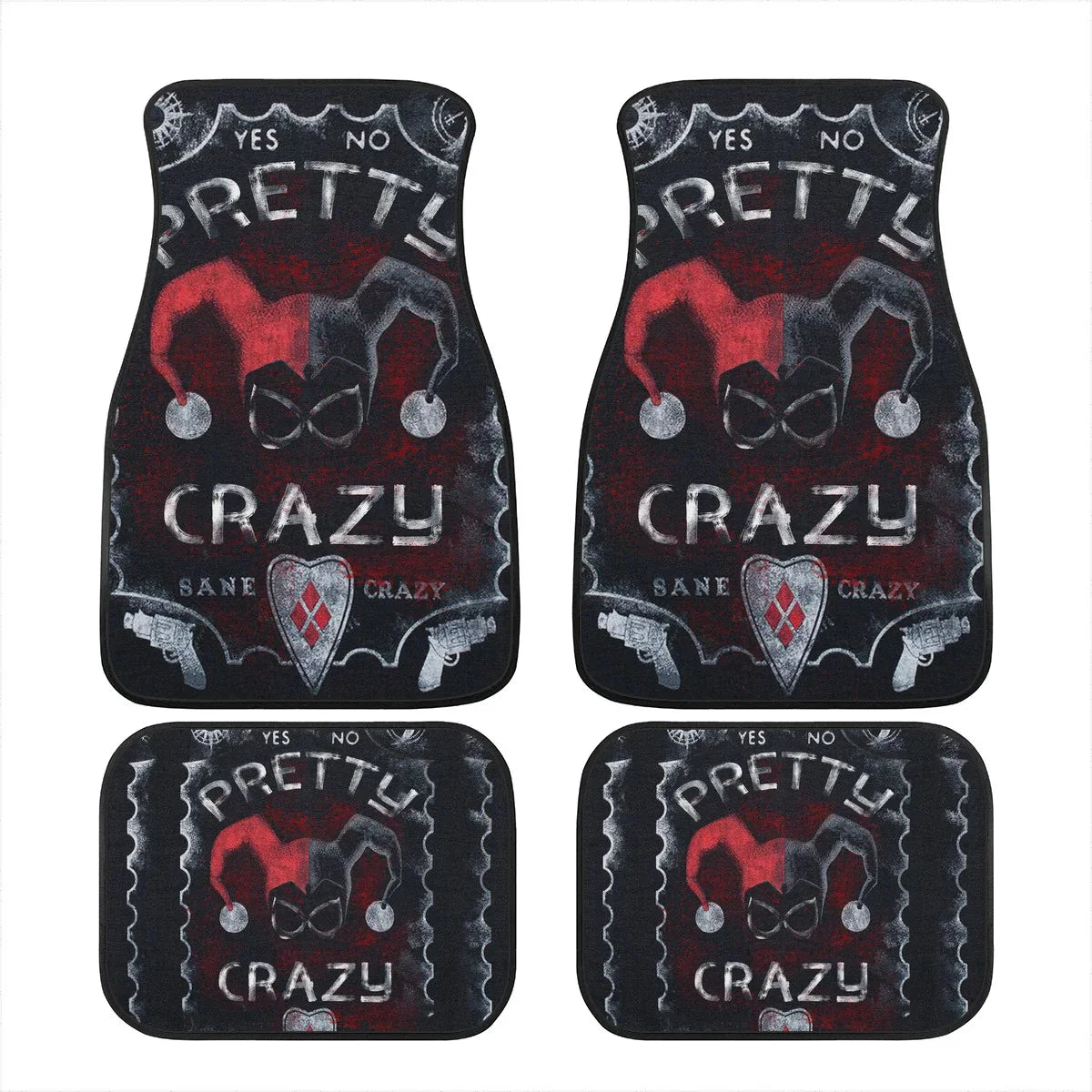 Harley Quinn Car Mats DC Harley Quinn Yes Or No Pretty Crazy Car Floor Mats