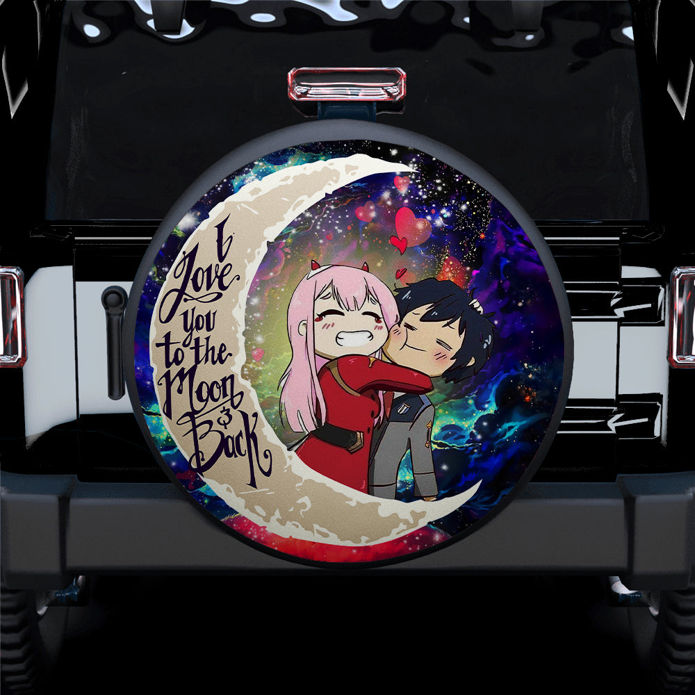 Hiro Zero Two Darling In The Franxx Anime Couple Love You To The Moon Galaxy Car Spare Tire Cover