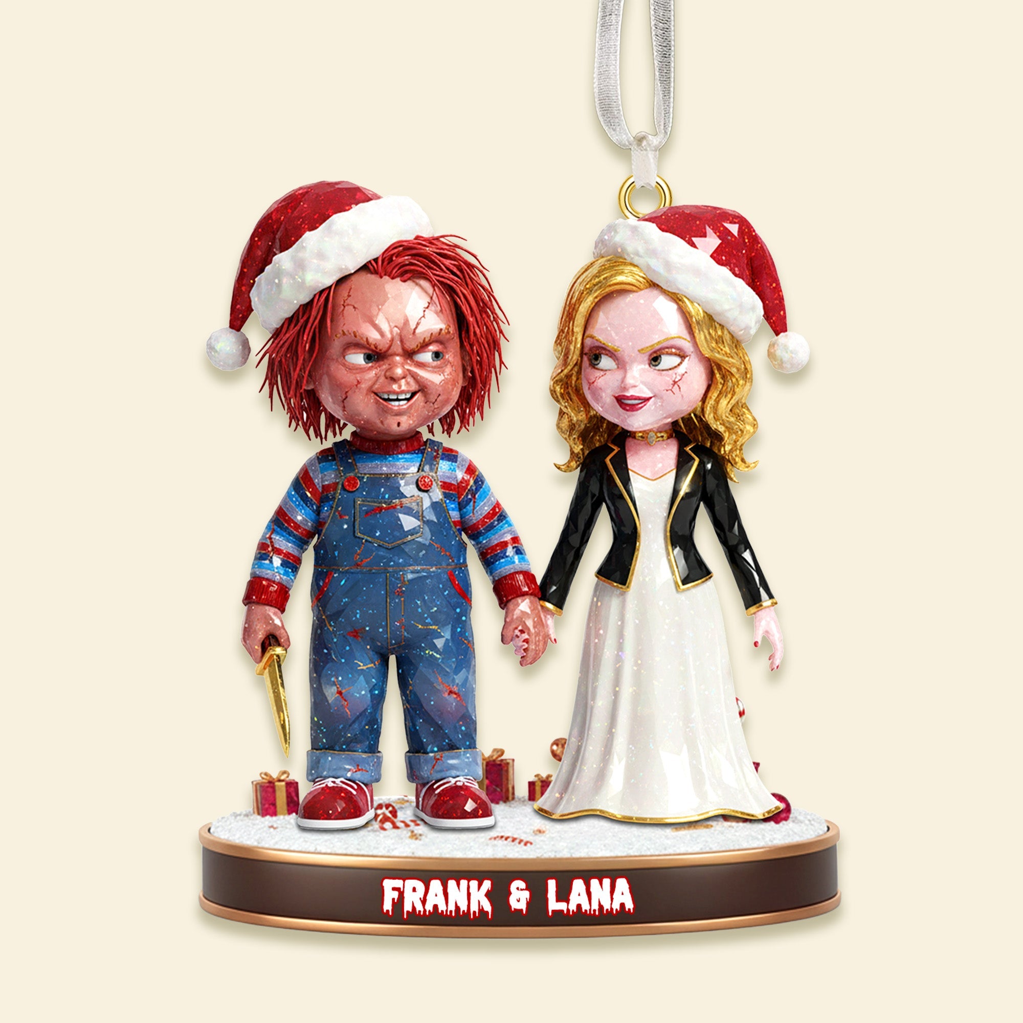 Personalized Chucky and Tiffany Gift for Couples this Custom Name Christmas Acrylic Ornament