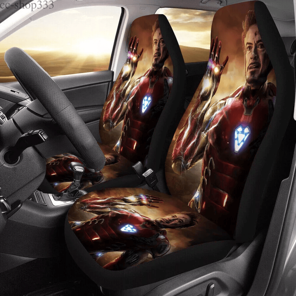 Iron Man Car Seat Covers I'm Iron Man Snap Seat Covers