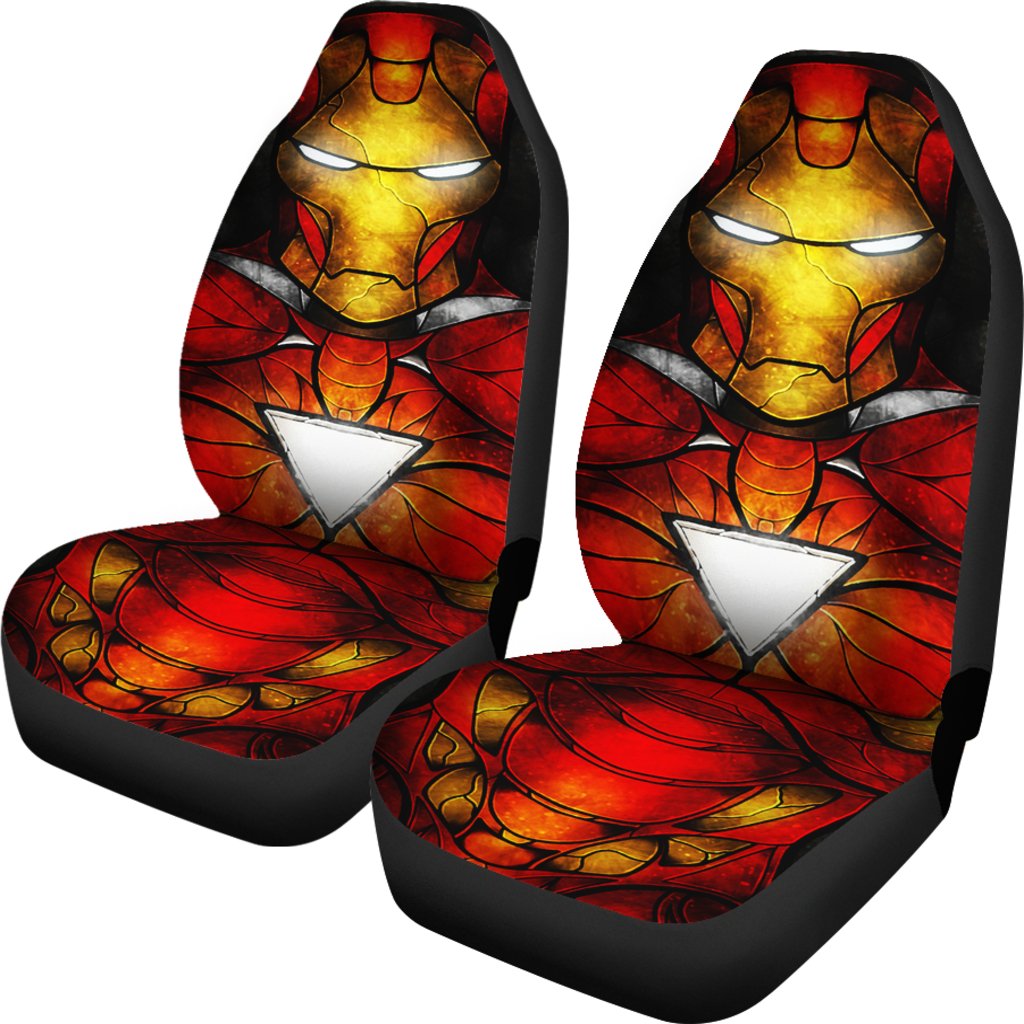 Iron Man Car Seat Covers Iron Man End Game Stained Glasses Style Seat Covers