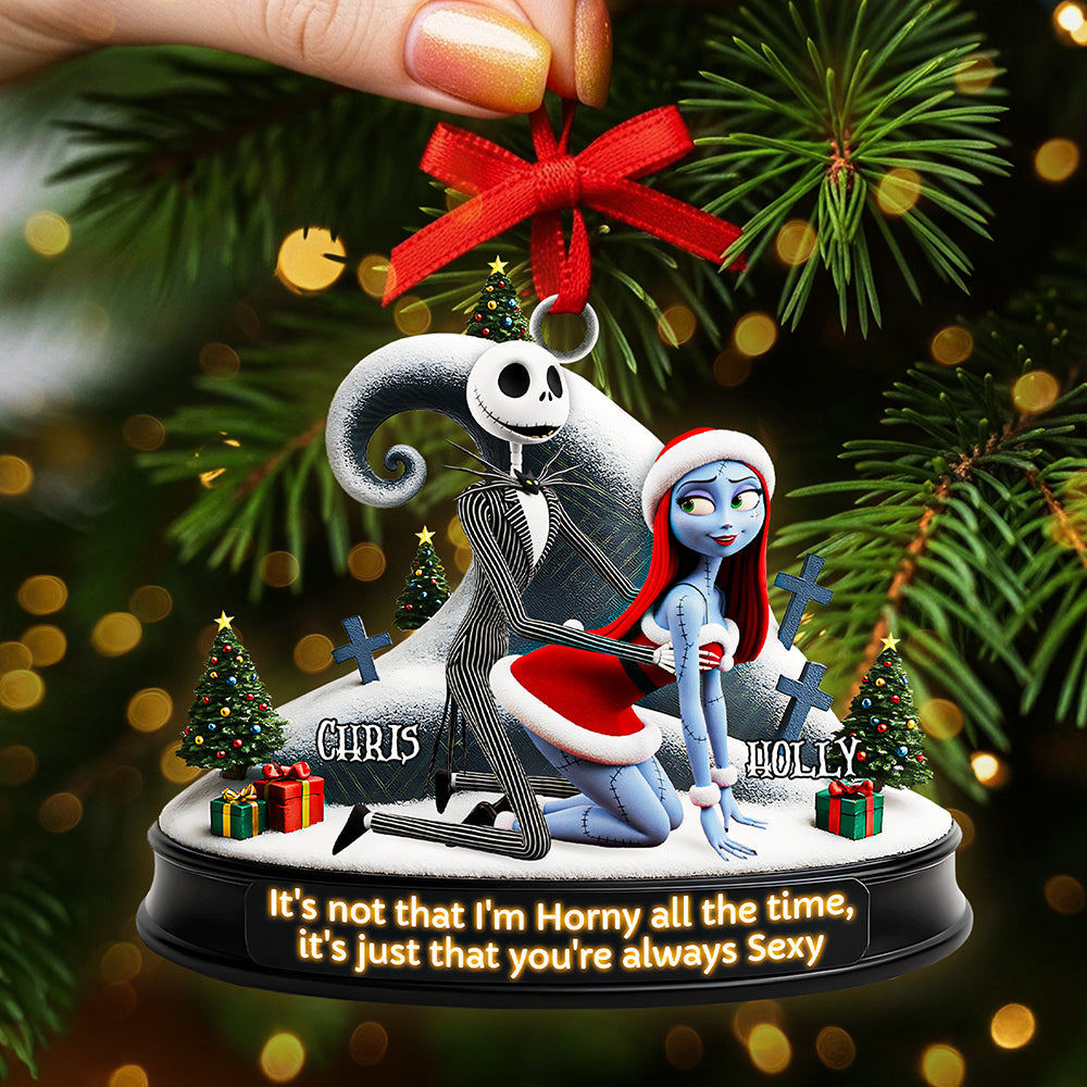 It's not that I'm Horny all the time Grinch for Couples Custom Name Christmas Acrylic Ornament