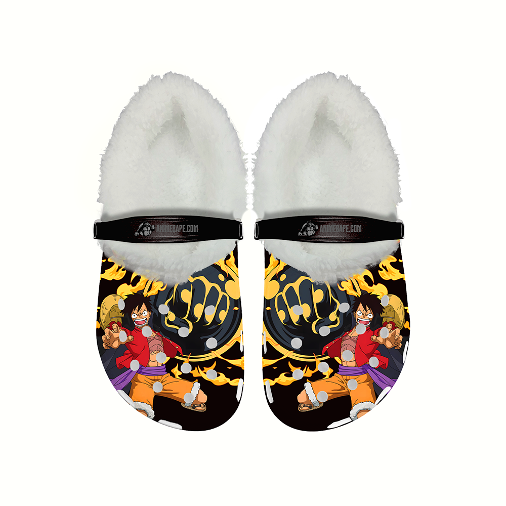 Luffy Gear 3 One Piece Cozy Winter Fleece Clogs