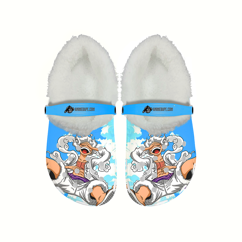 Luffy Gear 5 One Piece Cozy Winter Fleece Clogs