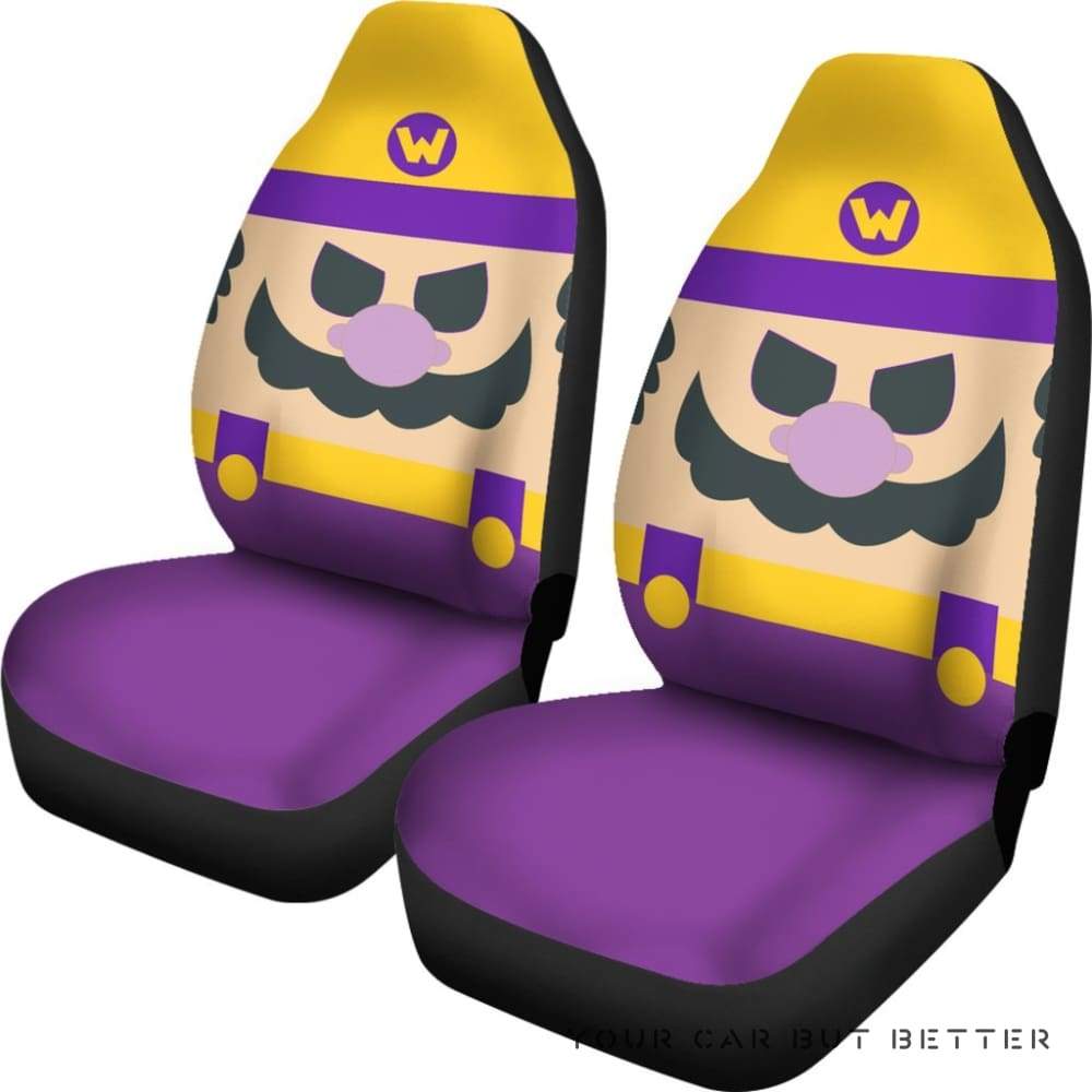 Mario Car Seat Covers Wario Face Detail Pattern Seat Covers