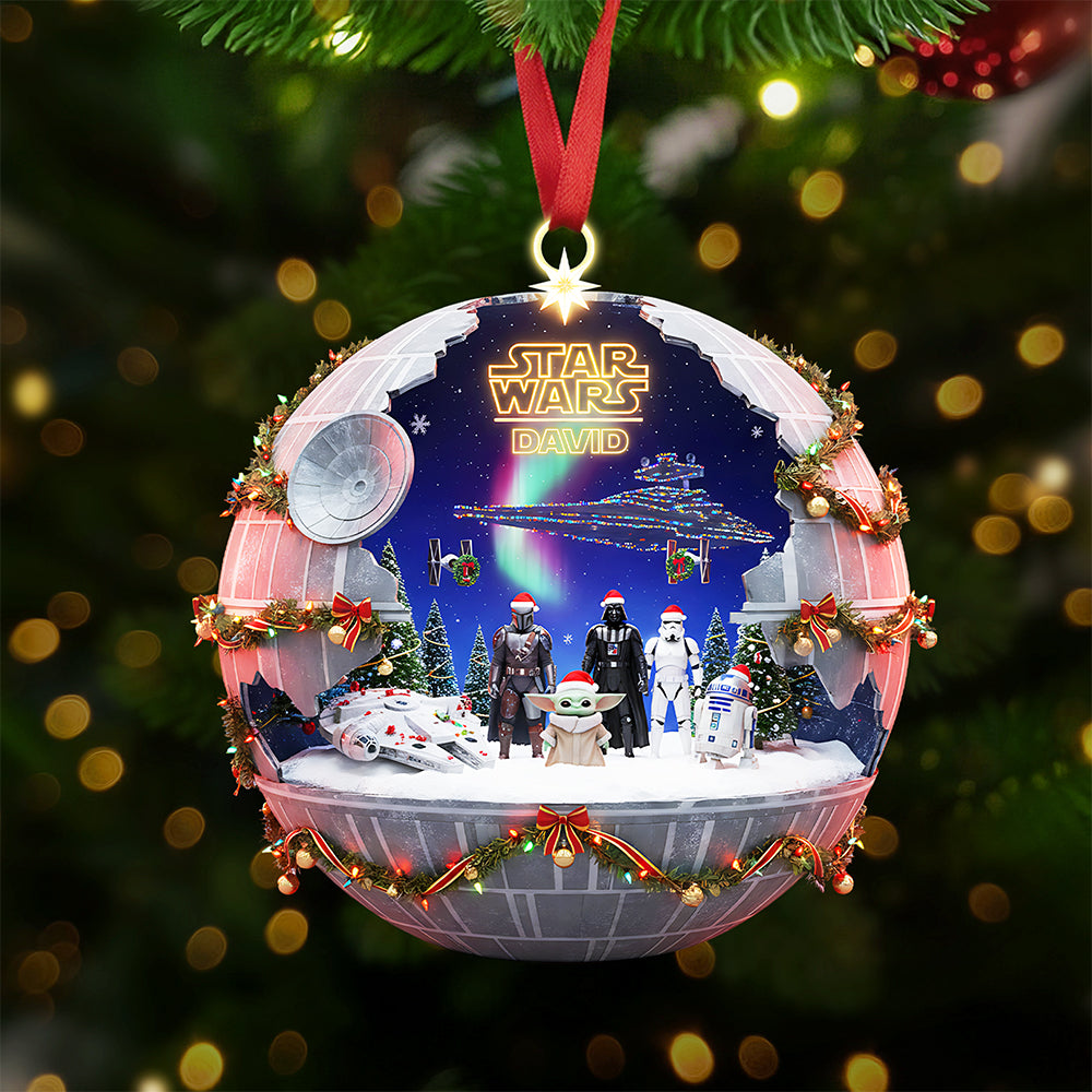 May The Force Be With You! Custom Star Wars Gift for Movie Fans, Collectors, and Star Wars Lovers Custom Name Christmas Acrylic Ornament