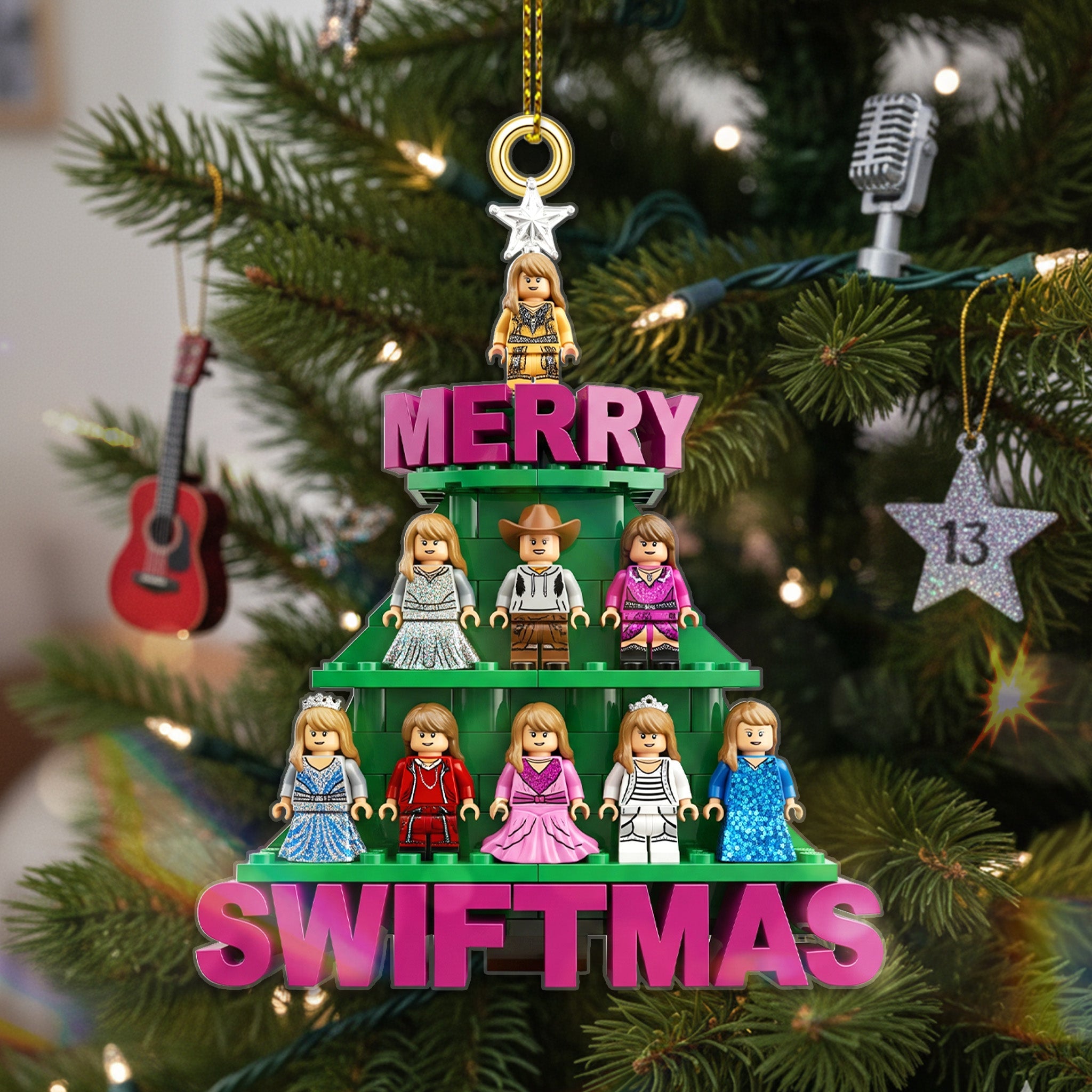Merry Swiftmas! Taylor Swift for Music Lovers and Swifties Custom Name Christmas Acrylic Ornament