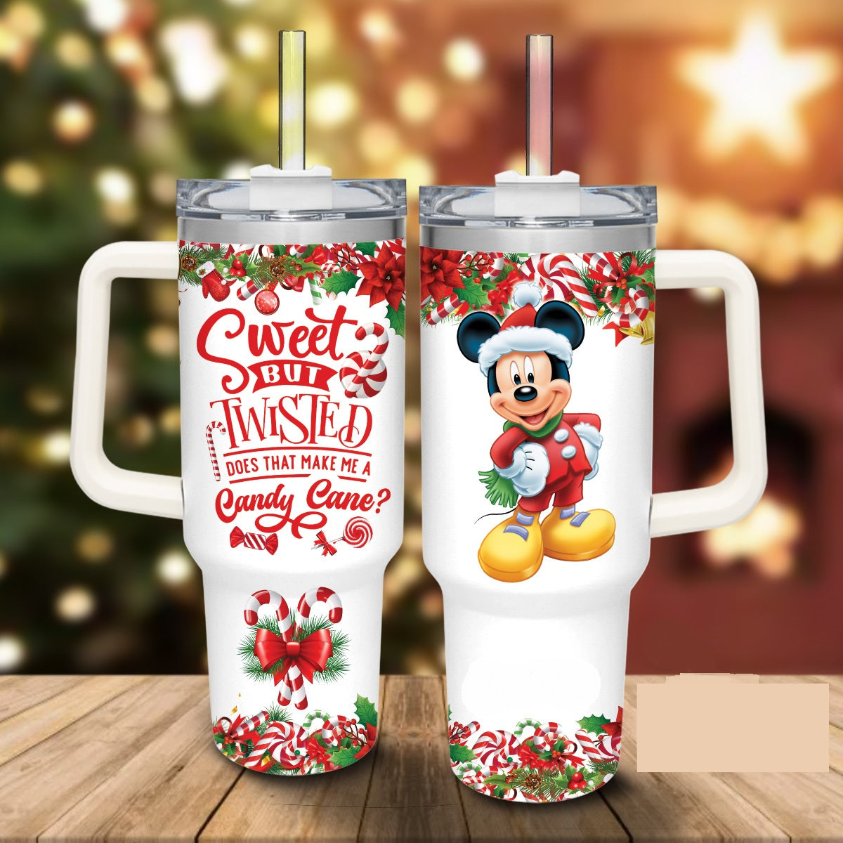 Mickey Mouse Disney Does That Make Me A Candy Cane Large Tumbler