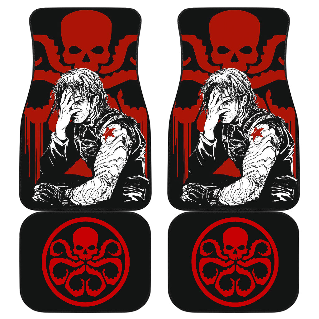 Marvel Car Floor Mats Cool Bucky Winter Soldier Hydra Weapon Car Mats