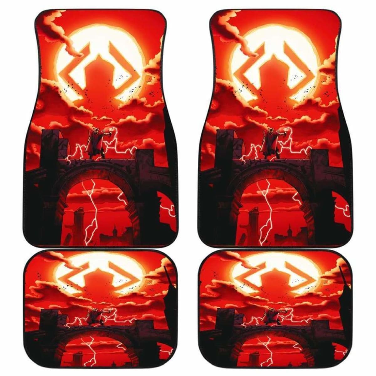 Marvel Car Floor Mats Galactus Fight Vs Thor The Red Sky Car Mats