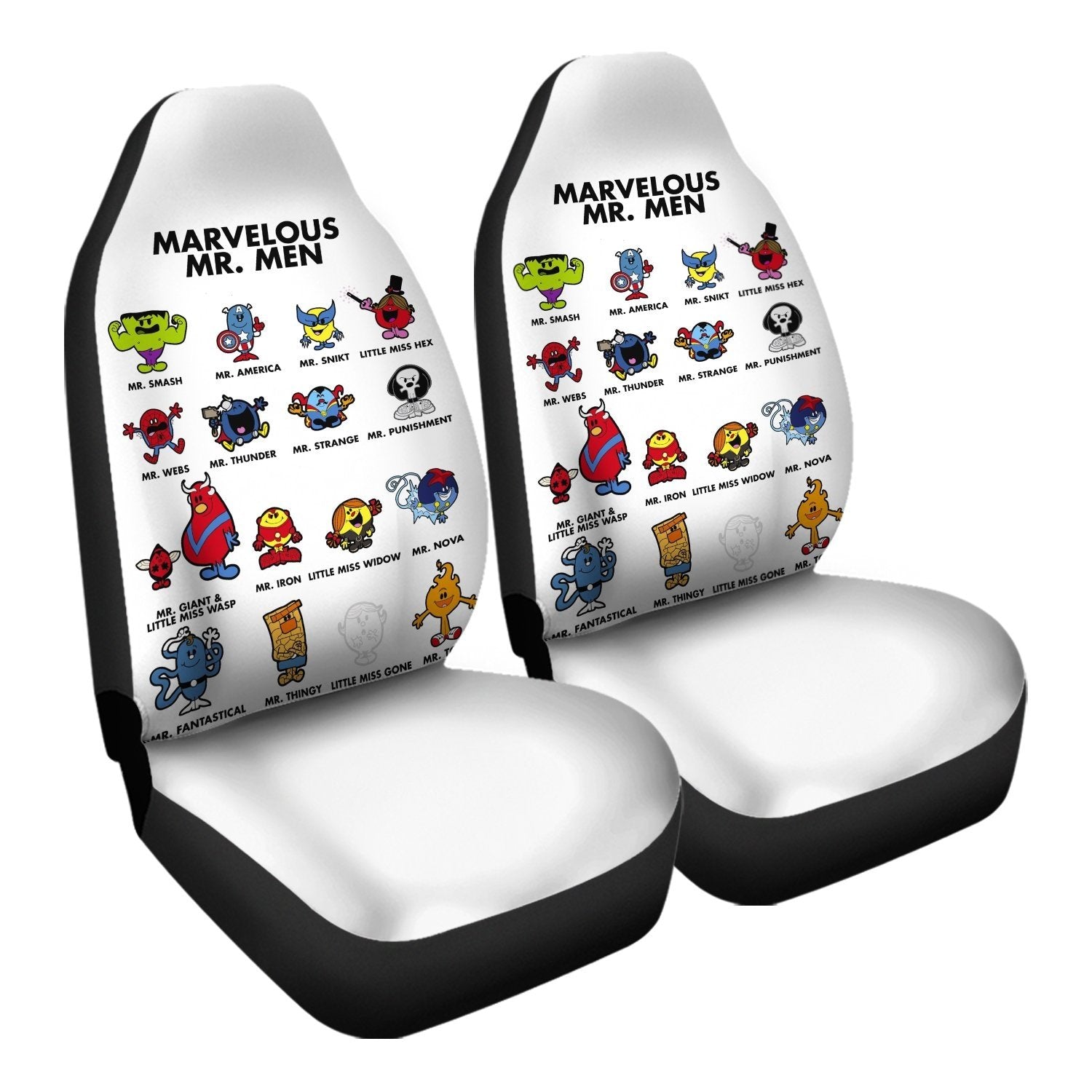 Marvel Car Seat Covers Marvelous Mr Men Characters Pattern Seat Covers