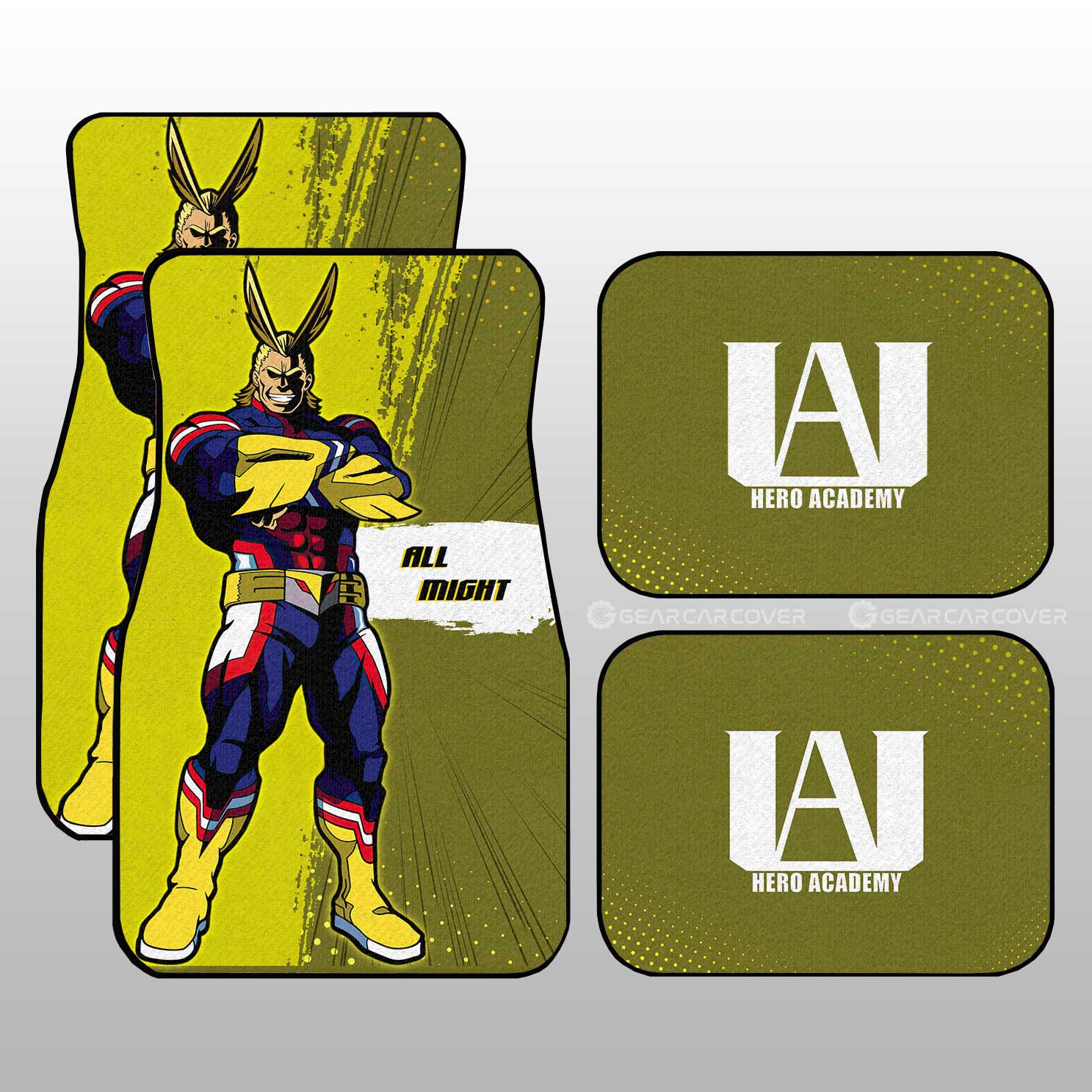 My Hero Academia Car Mats All Might 4 Car Floor Mats
