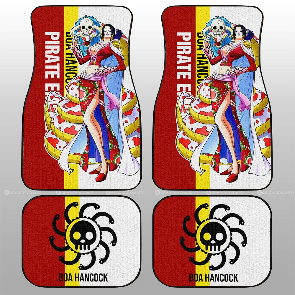 One Piece Car Mats Boa Hancock And Jolly Roger Symbol Car Floor Mats