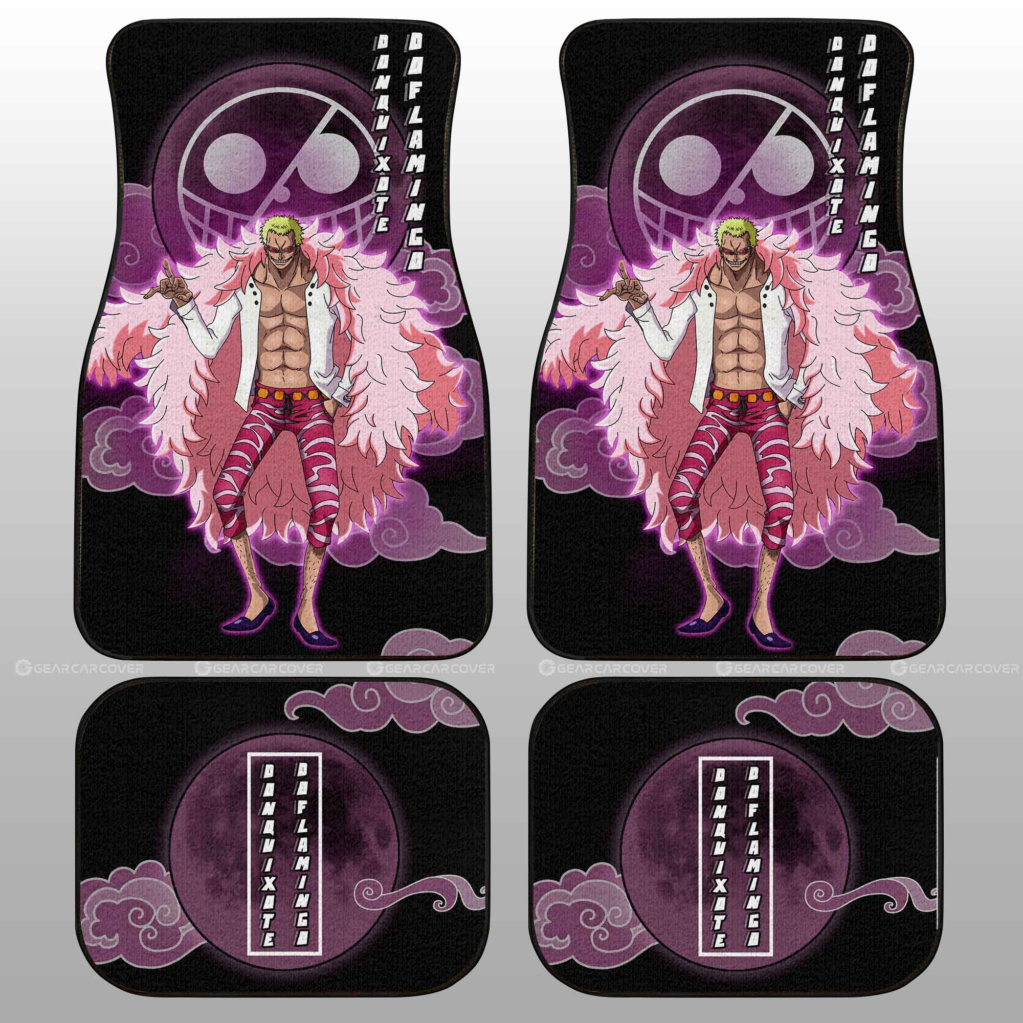 One Piece Car Mats Donquixote Doflamingo Cloud And Moon Pattern Car Floor Mats