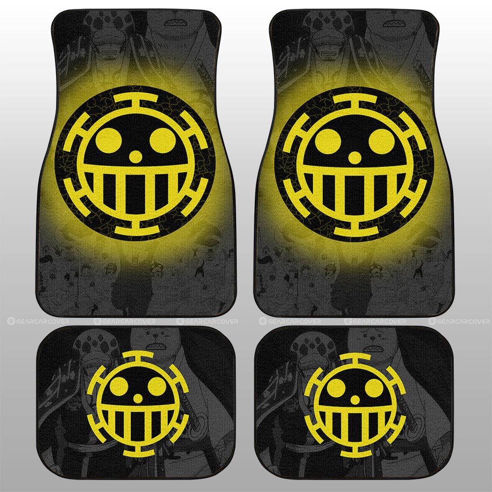 One Piece Car Mats Heart Pirate Symbol Manga Pattern Car Floor Mats