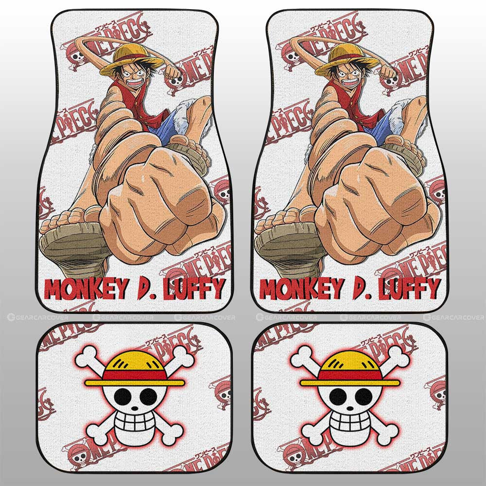 One Piece Car Mats One Piece Character Mon D Luffy Jolly Roger Symbol Car Floor Mats