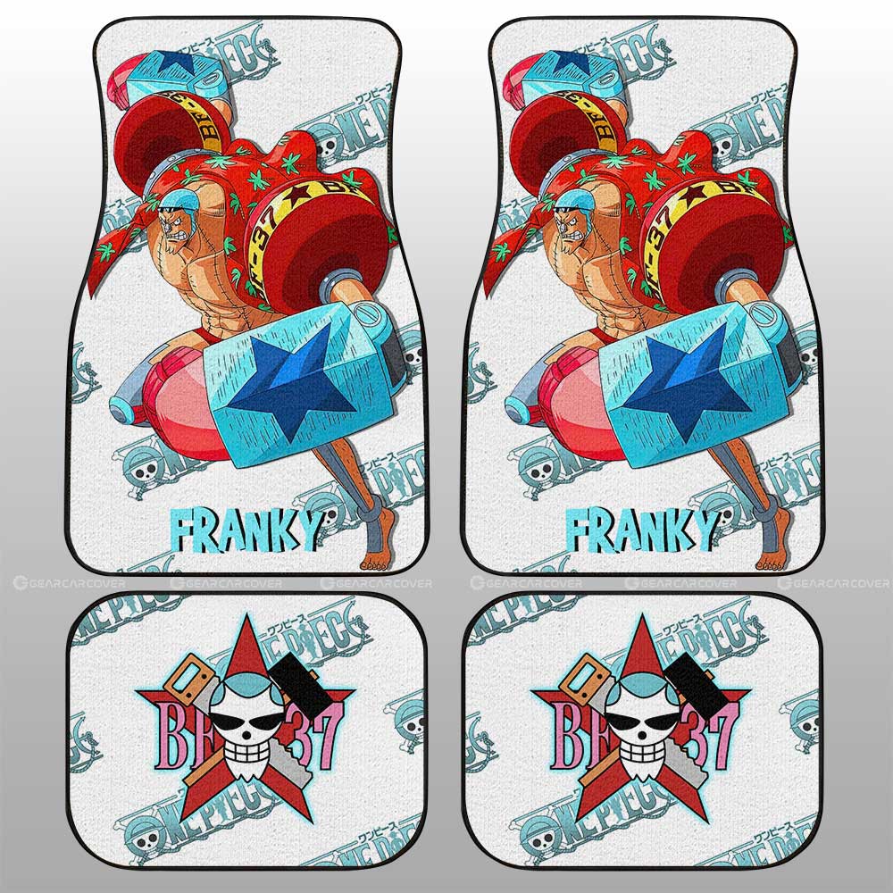 One Piece Car Mats One Piece Franky Jolly Roger Symbol Car Floor Mats 2