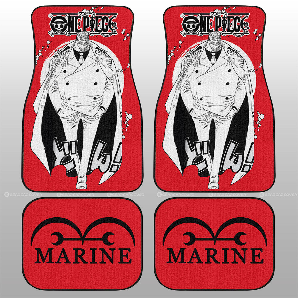 One Piece Car Mats One Piece Monkey D Garp Marine Jolly Roger Symbol Car Floor Mats